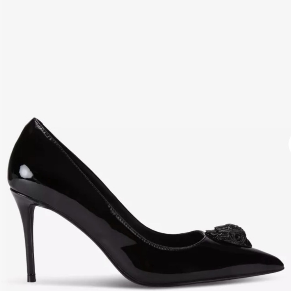 Kurt Geiger Belgravia eagle head-embellished patent-leather courts